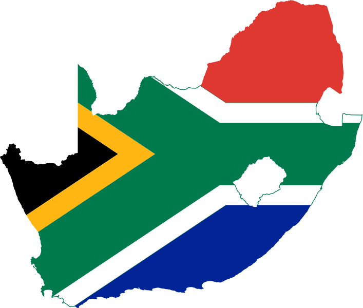 Flag-map Of South Africa - South African Map Vector (707x600), Png Download