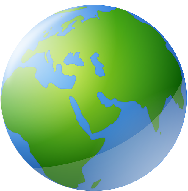 Black, Green, Africa, Outline, Europe, Globe, Map - صورة كرة ارضية كرتون (632x640), Png Download
