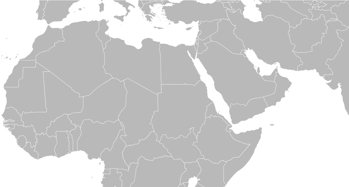Blank Map Of Northern Africa And The Middle East Fancy - Middle East Map Png (1280x650), Png Download