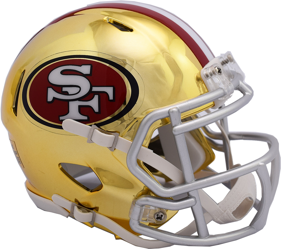 Nfl San Francisco 49ers Riddell Chrome Mini Speed Helmet - Nfl Chrome Helmets 2018 (1000x911), Png Download
