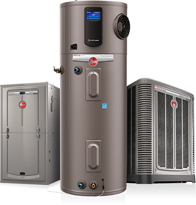 Sect 1 Feat - Rheem Prestige Hybrid Electric Water Heater - 65 Gal (398x416), Png Download