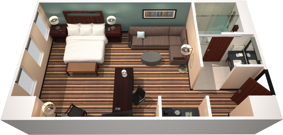 Hampton Inn Denver Convention Center King Studio - Hampton Inn Denver Downtown Studio Suite (1024x471), Png Download