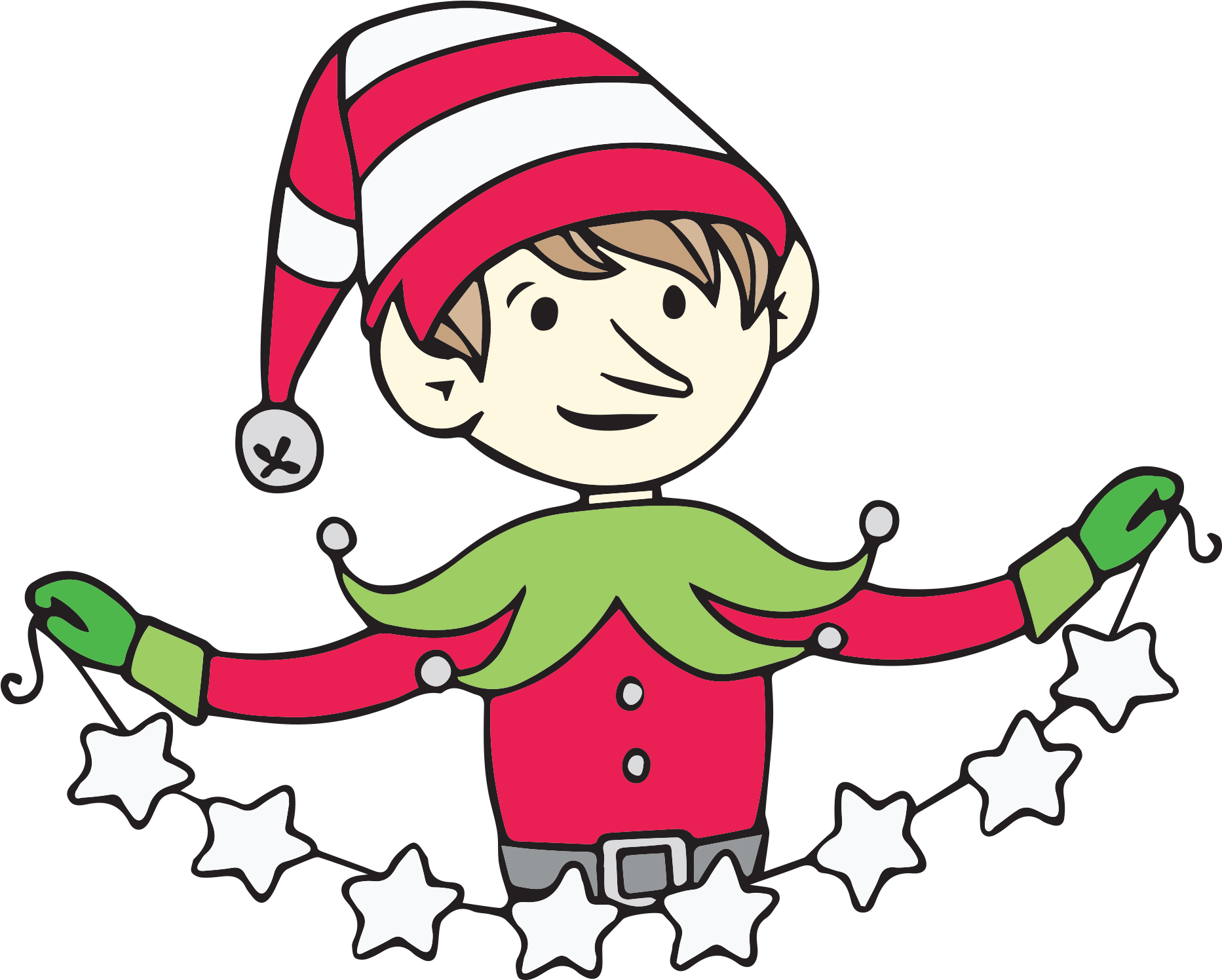 Elf Mit Stern-gruß-karte Grußkarte (1950x1578), Png Download