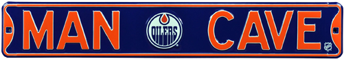 Edmonton Oilers “man Cave” Authentic Street Sign - Edmonton Oilers Man Cave Street Sign (500x500), Png Download