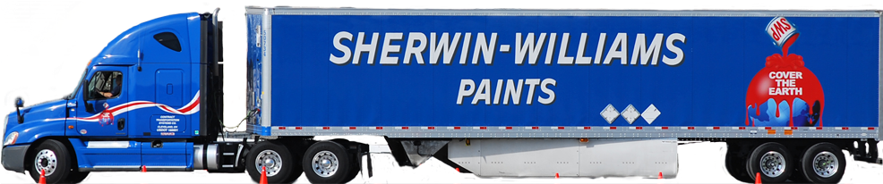 Sherwin Williams Truck - Sherwin Williams Tractor Trailer (1000x213), Png Download