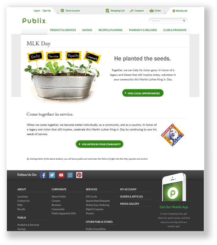 Mlk Landing Page - Website (790x878), Png Download