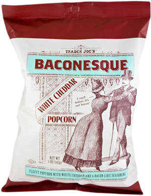 Trader Joe's Baconesque White Cheddar Popcorn - Popcorn (355x416), Png Download