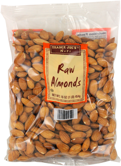 Raw Almonds - Trader Joes Almonds (500x609), Png Download