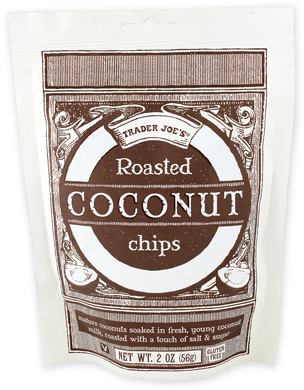 50 Vegan Products Trader Joe's - Trader Joe's Roasted Coconut Chips (334x411), Png Download