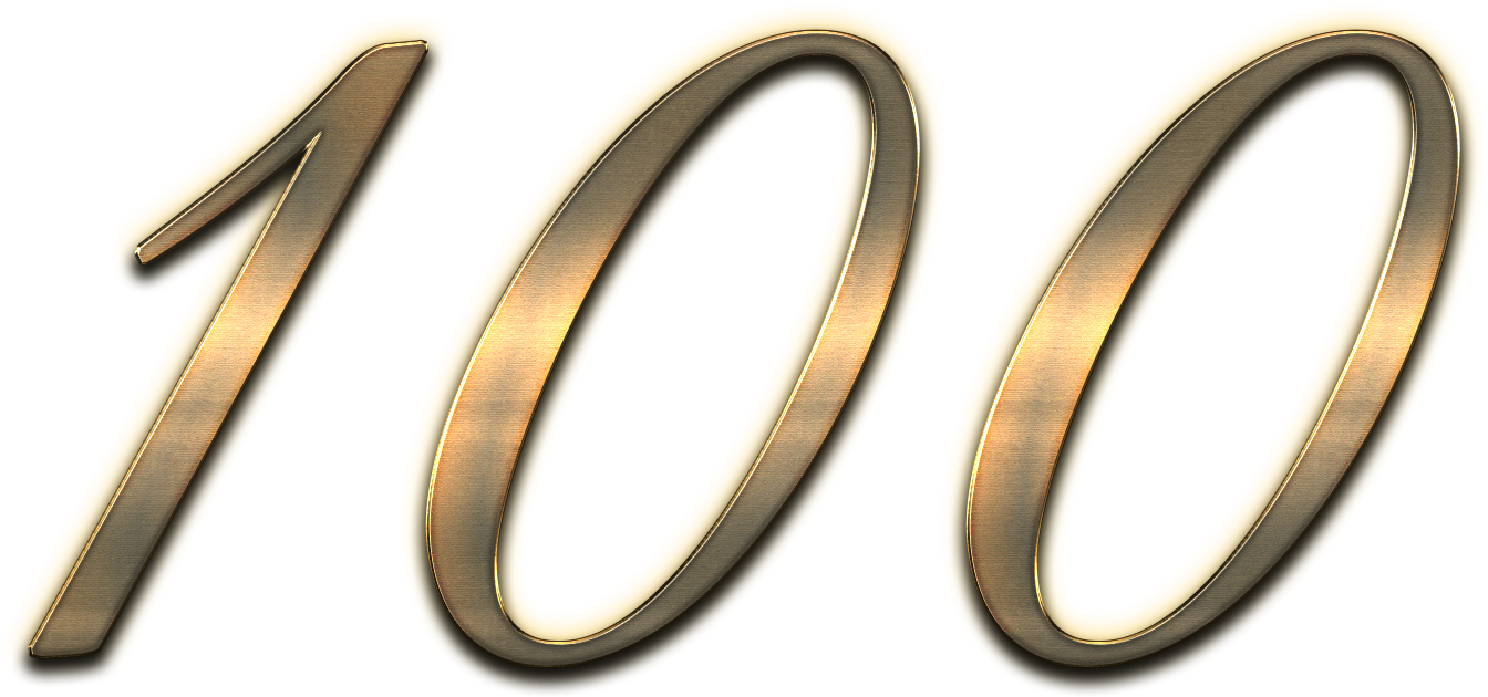 100 Number Soft Shadow Png - Number (1552x740), Png Download