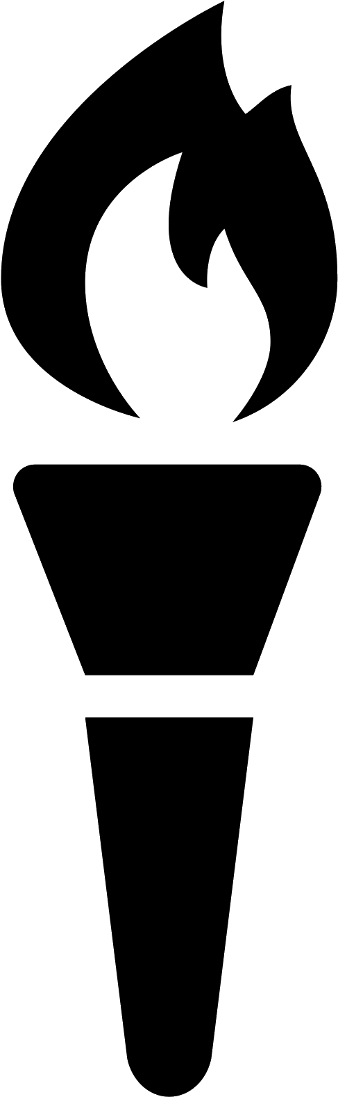 Clip Art Transparent Stock Great Olympic Torch Icon - Olympic Torch Black And White (1600x1600), Png Download