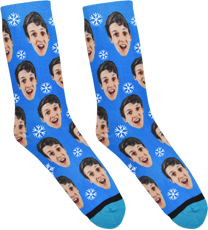 Custom Christmas Socks - Custom Face Socks (800x800), Png Download
