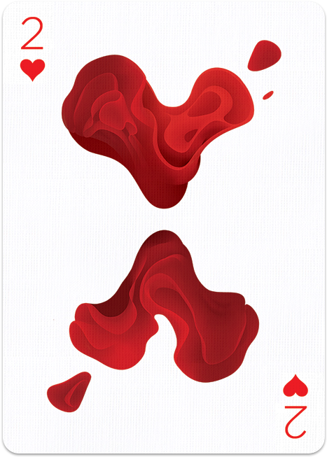 2 Of Hearts By Maria Gronlund - Artists Playing Card Designs (700x700), Png Download