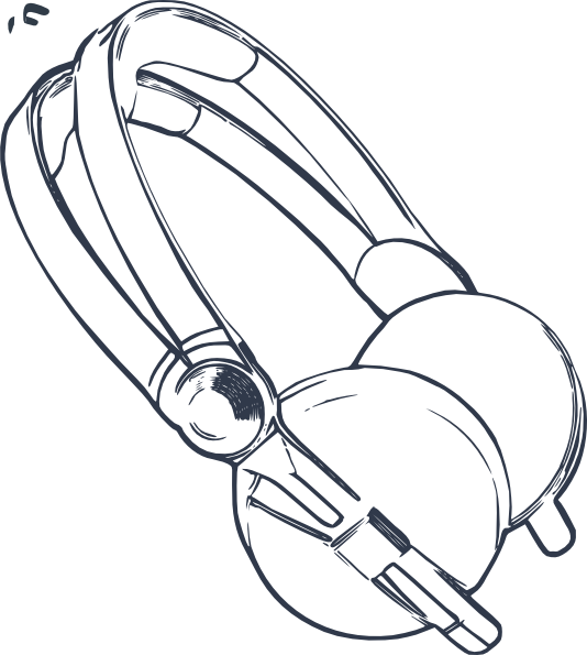 Cool Drawing Of Headphones (534x595), Png Download