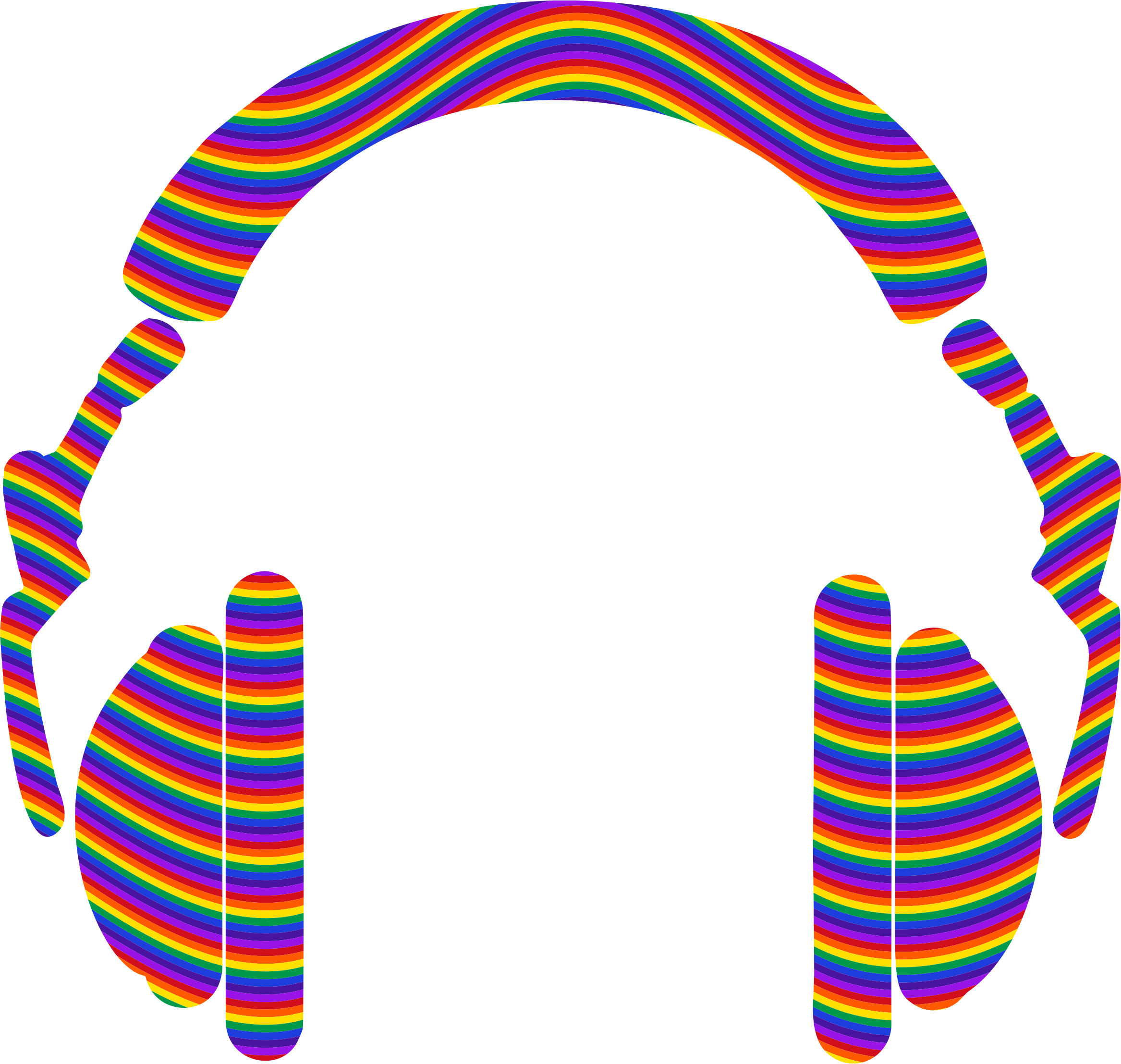 Rainbow Waves Headphones Big Image Png - Sound Wave Png (2334x2216), Png Download
