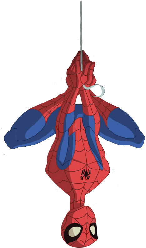 My Heroe Comic - Hanging Spider Man Png (476x846), Png Download