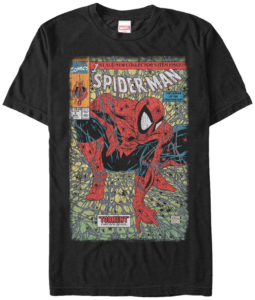 Spider Man Torment Comic Cover T Shirt - Todd Mcfarlane Spiderman Cover (846x993), Png Download