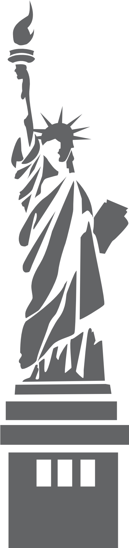 Illustration Of The Statue With A Transparent - Statue Of Liberty Drawing Small (400x1705), Png Download