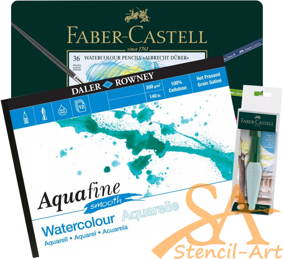 Dürer Watercolour Pencils, Faber Castel Waterbrush (1198x1096), Png Download