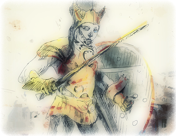 Along The Way, They'll Also Encounter The Warrior-cultist - Sketch (600x465), Png Download