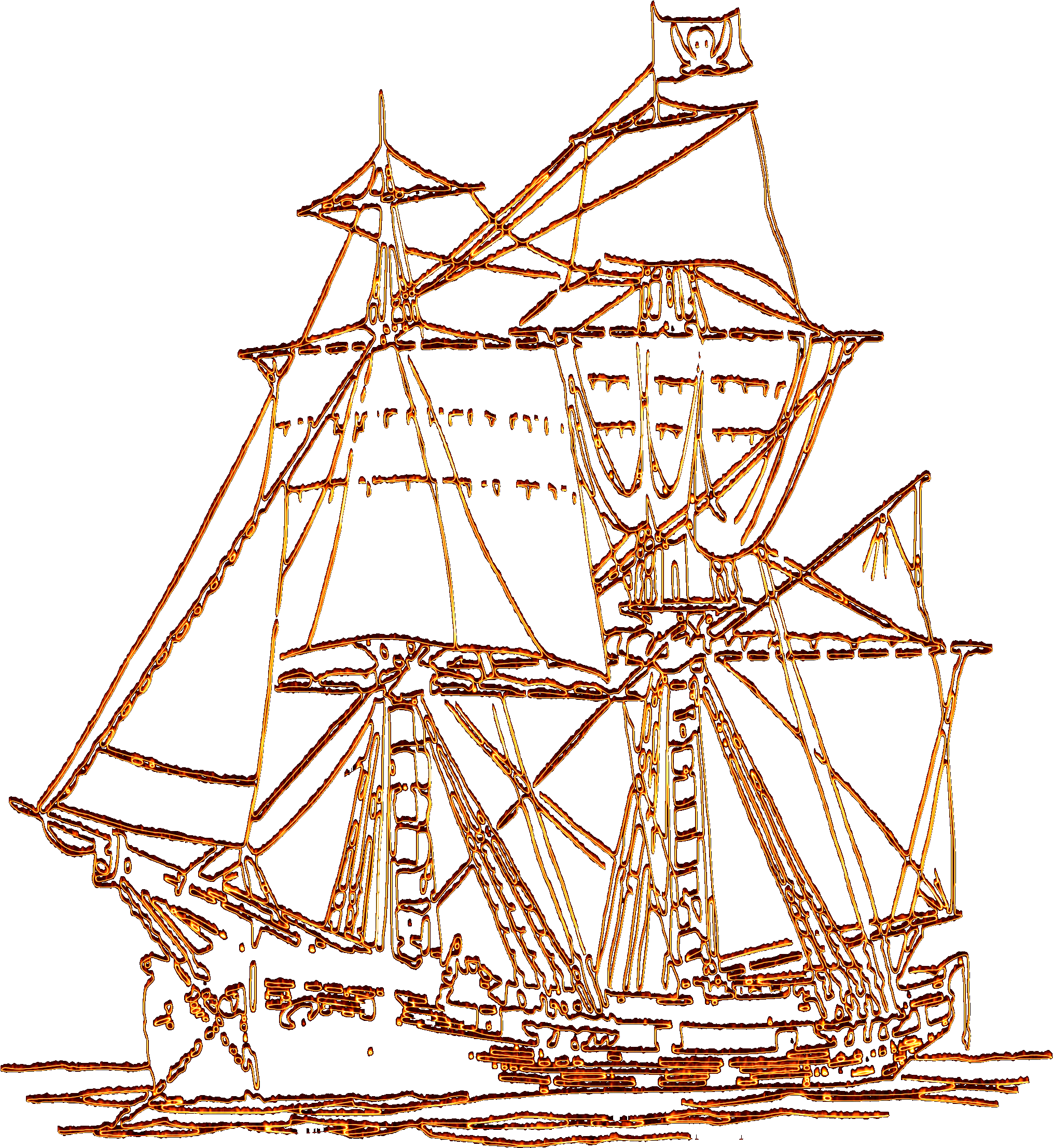 Pirate Ship On Fire 4 - Mast (3300x2550), Png Download