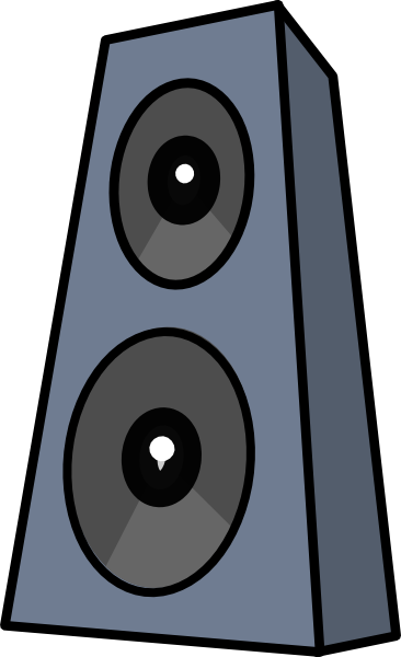 Speakers On Stands Clipart - Clipart Speakers (366x600), Png Download