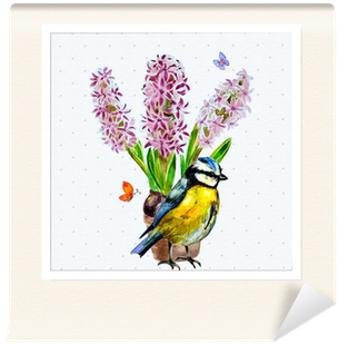 Home Flowers In A Vase - Cascading Flowers Watercolor Painting With Blue & (400x400), Png Download