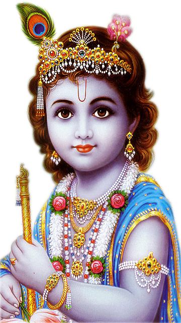 Krishna Png With Flute - Lord Krishna Png (300x500), Png Download