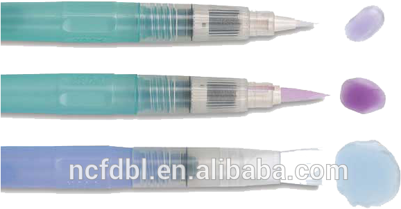 Round & Flat Synthetic Nylon Watercolor Brush Set Colorful - Paintbrush (600x340), Png Download