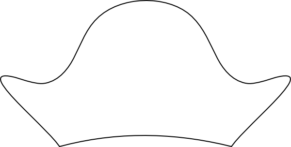 Blank Pirate Hat Template (600x304), Png Download