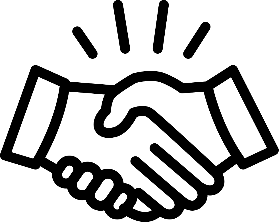 Handshake Outline Png Jpg Black And White Stock - Clip Art Shake Hands (981x782), Png Download