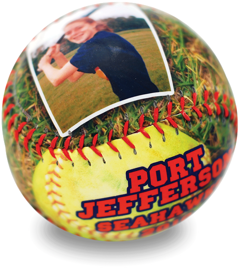 Mabcom - Package - Softball - A - Personalized Softball (564x582), Png Download