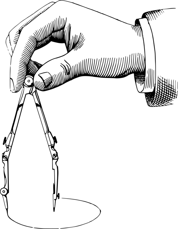Compass Technical Drawing Graphic Arts Computer Icons - Drawing Compass Png (583x750), Png Download