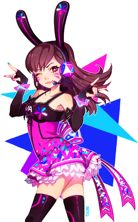 I Really Like Dva And Someone Suggested I Draw Her - Transparent Dva Pink (500x721), Png Download