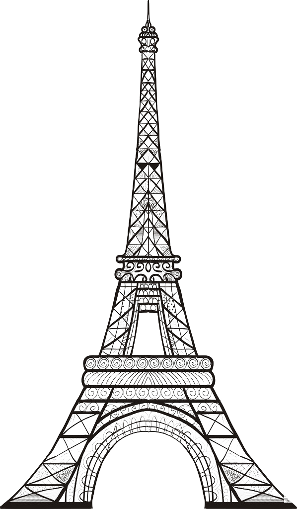 Eiffel Tower Drawing Sketch (598x1024), Png Download