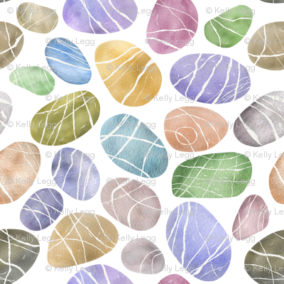 Watercolour River Pebbles - Sea Pebbles (400x400), Png Download