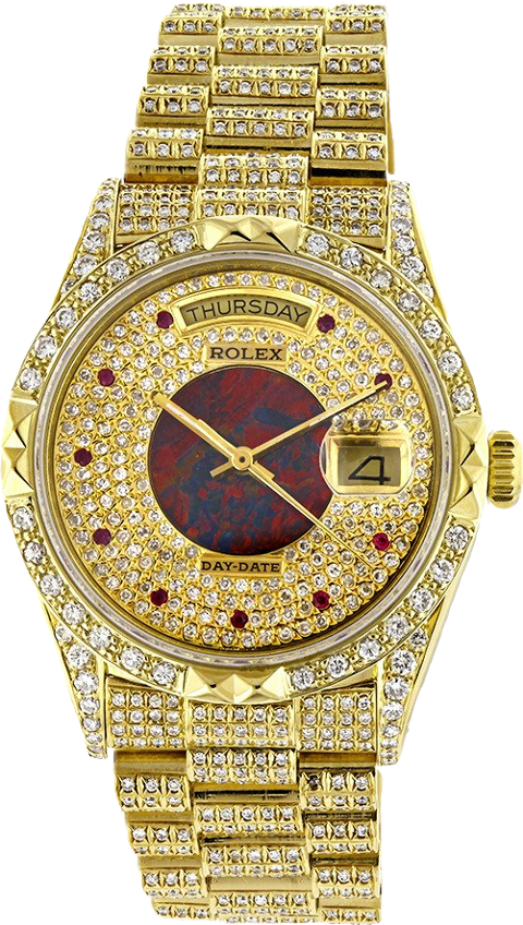 Iced Out Gold Rolex (480x848), Png Download