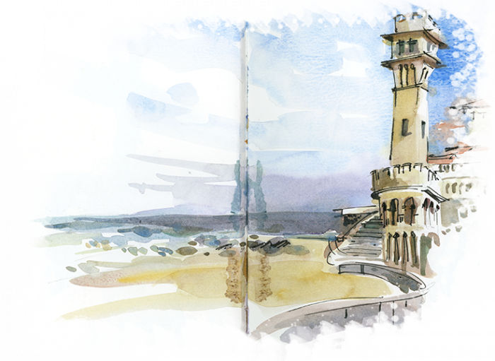 In Addition To The Surfing She Was Thrilled With The - Painting (700x511), Png Download