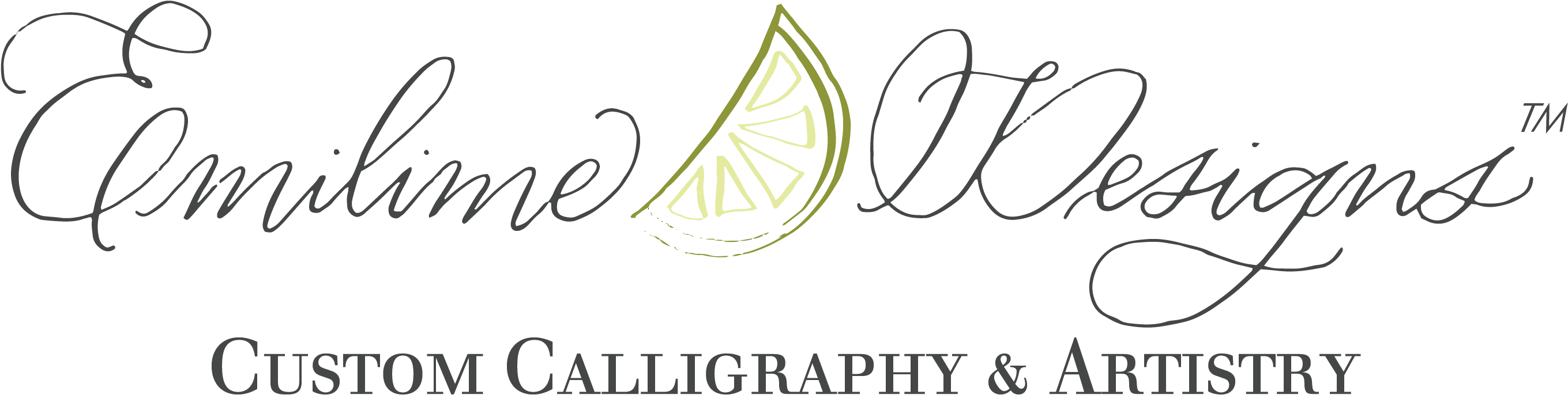 Emilime Designs Logo - Calligraphy (3417x1300), Png Download