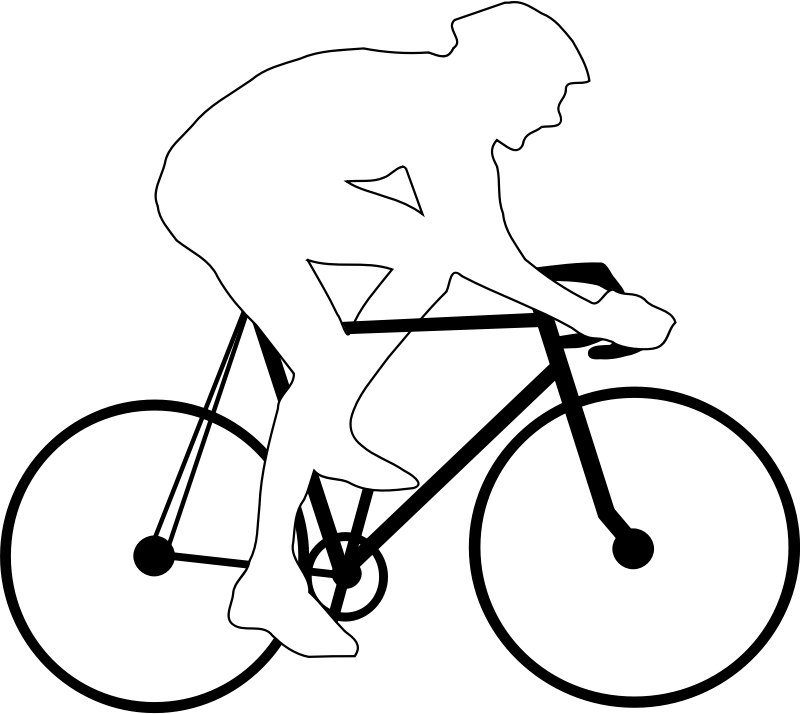 Bicycle Clipart Road Cycling - Draw A Person On A Bike (600x534), Png Download