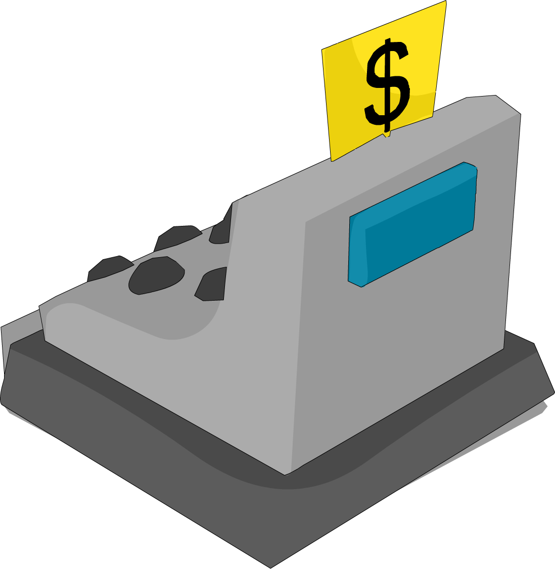 Cash Register 4 - Cartoon Cash Register Png (1098x1126), Png Download