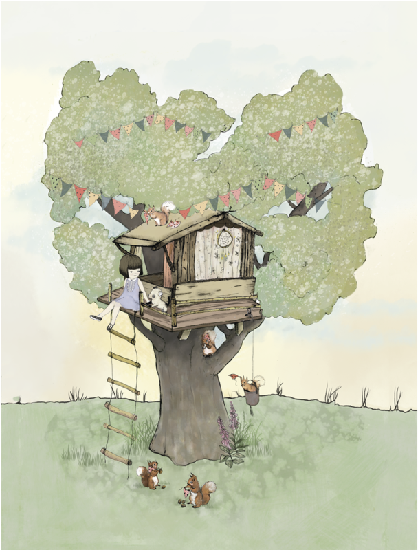 "backyard Treehouse" By Paola Zakimi From Mouse Magpie - Tree House (1024x799), Png Download