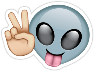 Download - Hipster Alien Emoji | Tank (375x360), Png Download