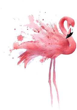 Watercolor Flamingo (364x471), Png Download