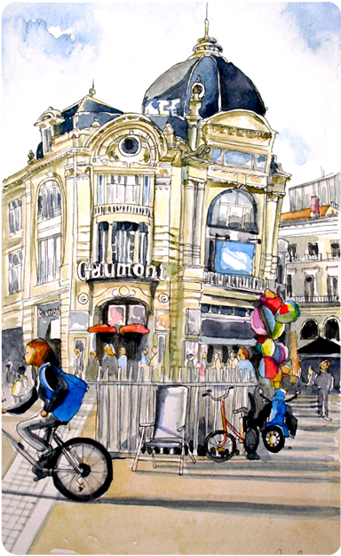 #loucapush #watercolor #frenchart #paris #frenchartist - Figurine (550x704), Png Download