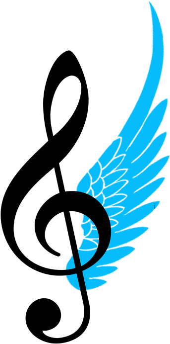 Treble Clef And Wing By Blueneonartist-d6olkmc - Music Note Icon Png (500x795), Png Download