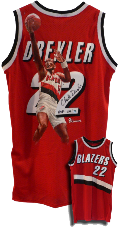 Clyde Drexler Painted Jersey - Sports Jersey (403x773), Png Download