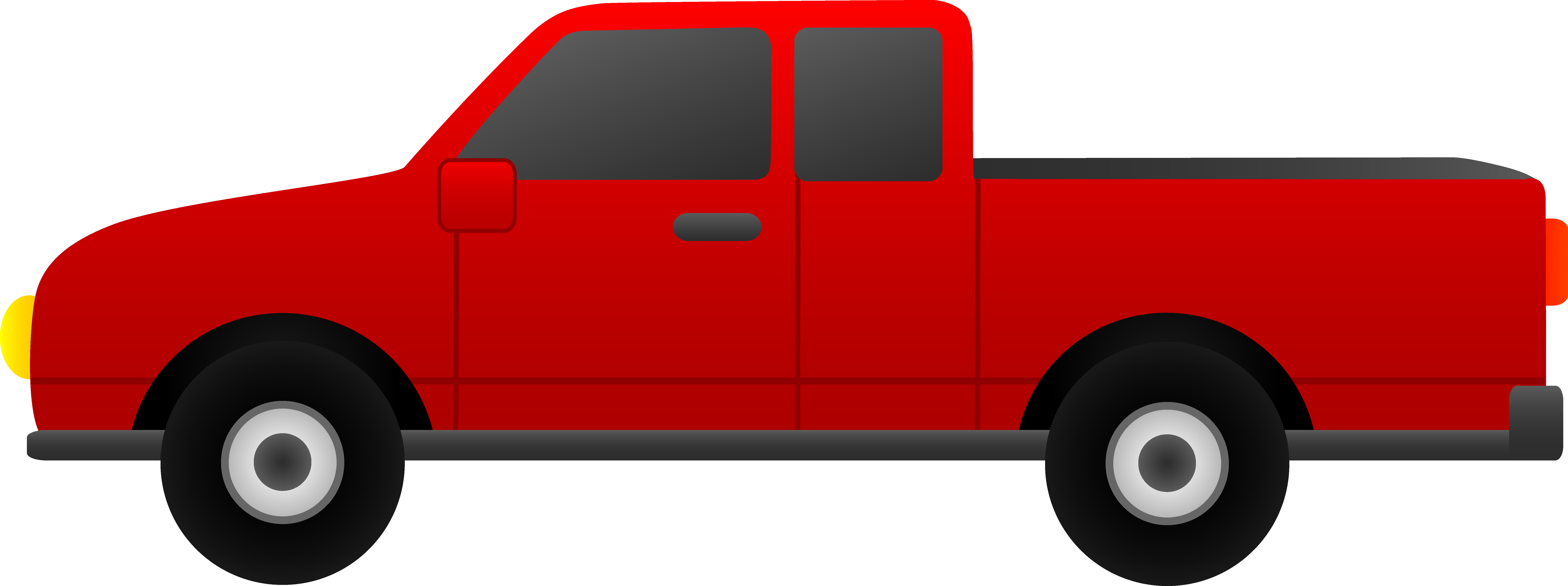 Dodge Clipart Pickup Truck - Red Pickup Truck Clipart (8576x3207), Png Download