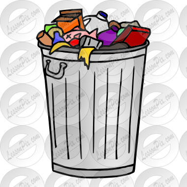 Classroom Clipart Garbage - Trashcan Png Clipart (380x380), Png Download
