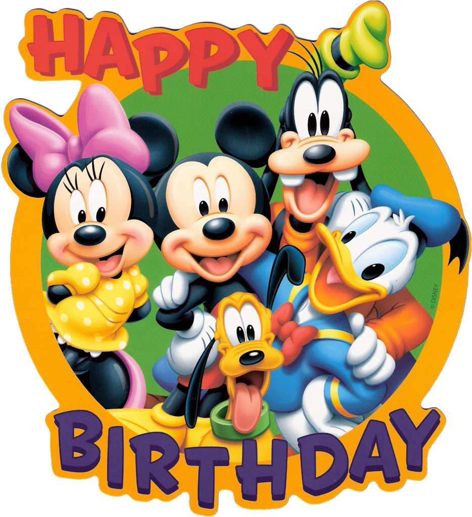 Happy Birthday Mickey Mouse Png - Happy Birthday With Cartoon (830x903), Png Download